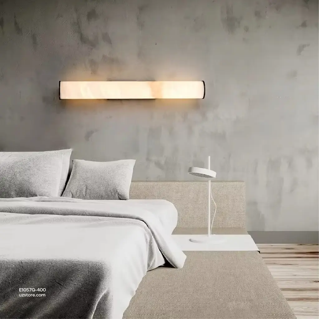 Uzstore OPTARA Wall Light 60×H400mm, 3000K, Stainless steel+Marble, Brushed black  E1057Q-400-04.webp