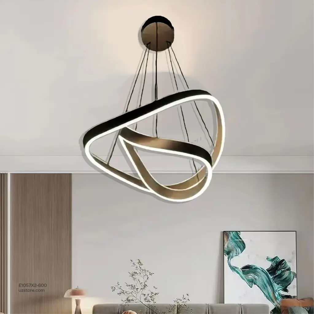 Uzstore OPTARA Pendant Light  Ø 800×1  600×1H 2500mm 3000K Stainless steel Brushed rose gold E1057X2 800-02.webp