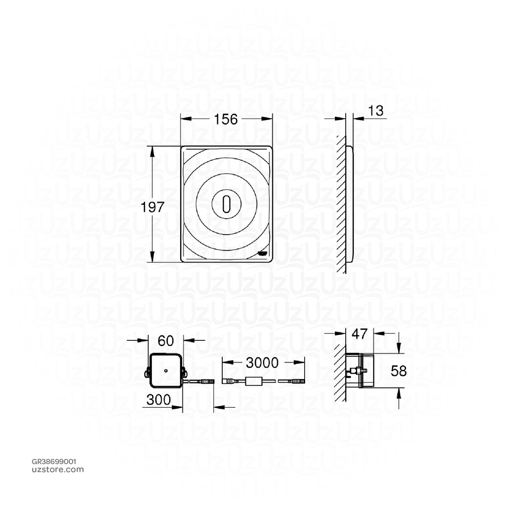 GROHE Tectron Surf Infra-red electronic for WC flushing cistern , 38699001 , chrome