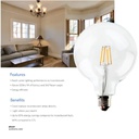 OPPLE LED Filament Lamp LED-E-G95-E27-6W-FILA-2700K-CT-TR Yellow 140059869 
