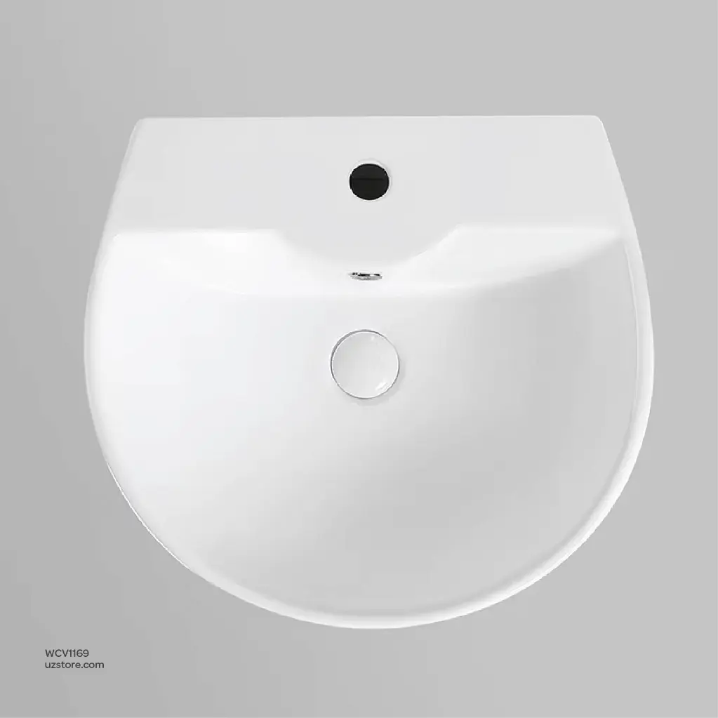 Uzstore Vlavu Wall-Hung One-Piece Basin – Fixing to Wall, 520×470×345mm, Glossy White – 202L  WCV1169-05-05.webp
