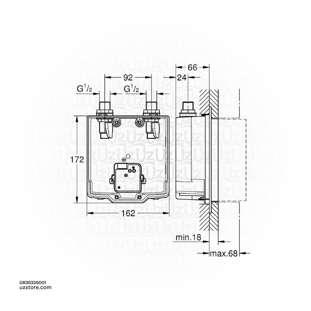 GROHE Eurosmart Cosmopolitan E Concealed mounting box , 36339001 , 