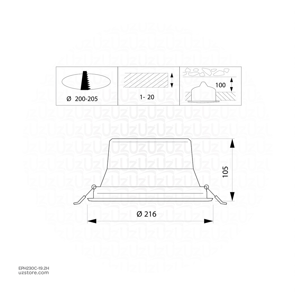 Philips CoreLine Downlight gen5, 19.2 W, D150 mm, 2350 lm, 4000 K, White reflector, IP20 DN142B 20S/840 PSU-E WR 911401552232