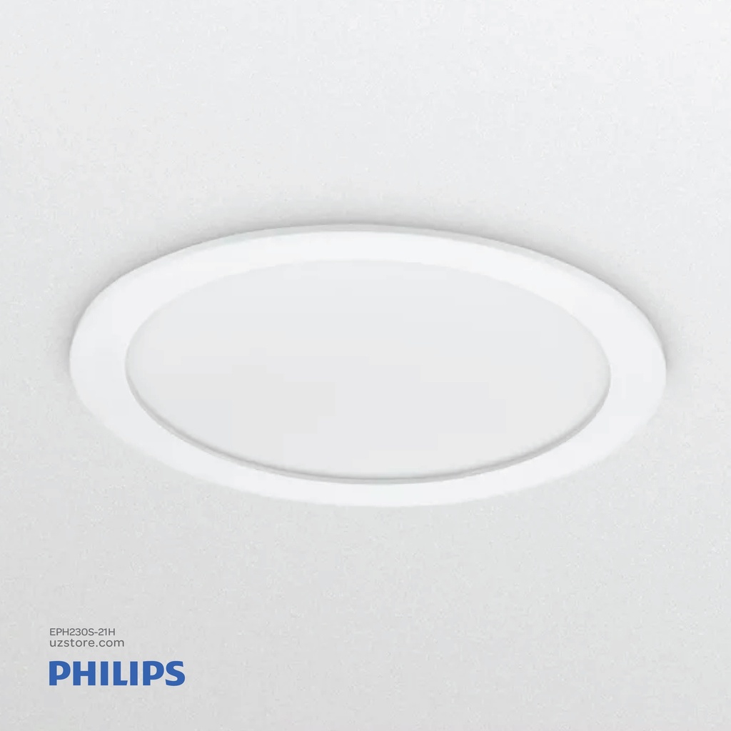 Philips CoreLine SlimDownlight DN145B LED20S/840 PSU II WH  21 W, D205 mm, 2100 lumen, 4000K, Opal, IP20/44 Half white 911401806280