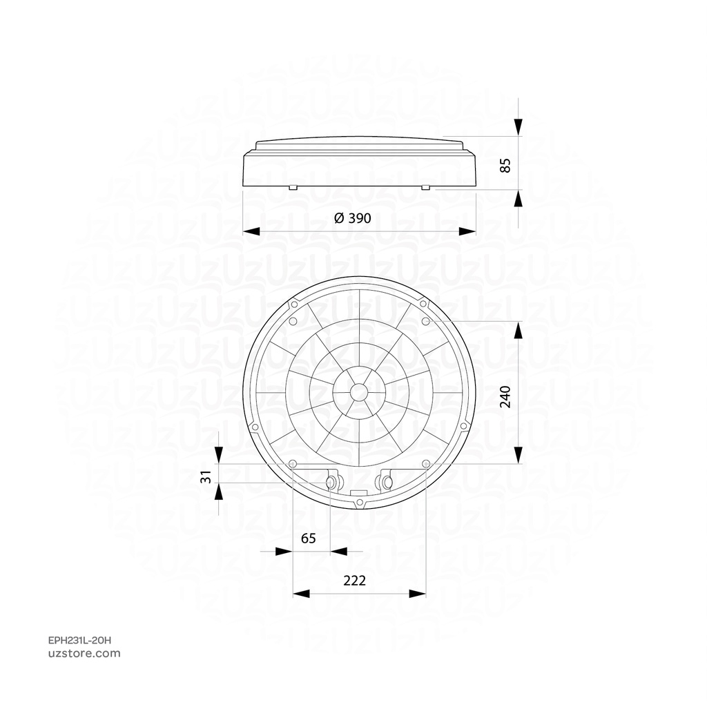 Philips CoreLine Wall-mounted WL140V LED20S/840 PSU W 20 W, D390 mm, 2200 lumen, 4000 K, IP65 Half white 911401847682