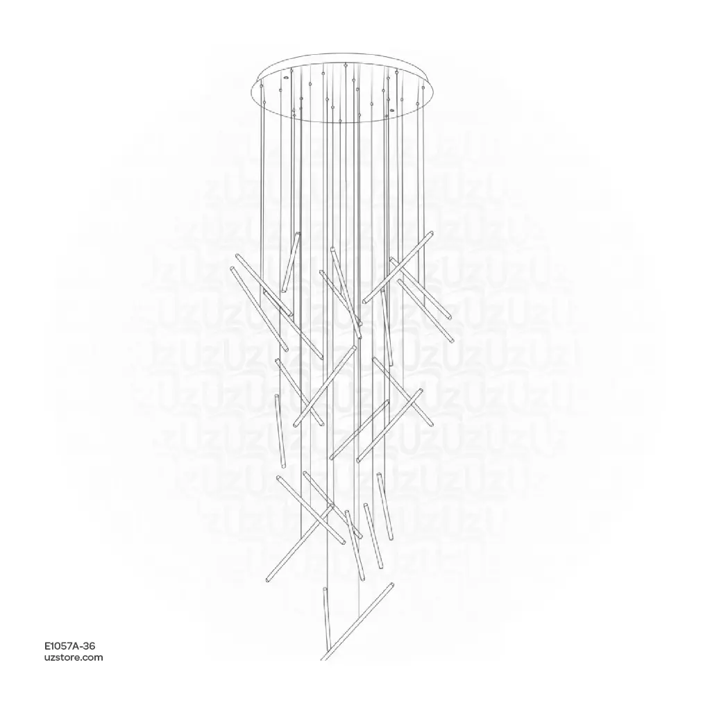 Uzstore Double Height Chandelier (Black & Gold), Ø80cm, 130W , MD20047-36 E1057A-36-02.webp