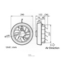 KDK EXAUST FAN 8" RD AUTO SHUTTER