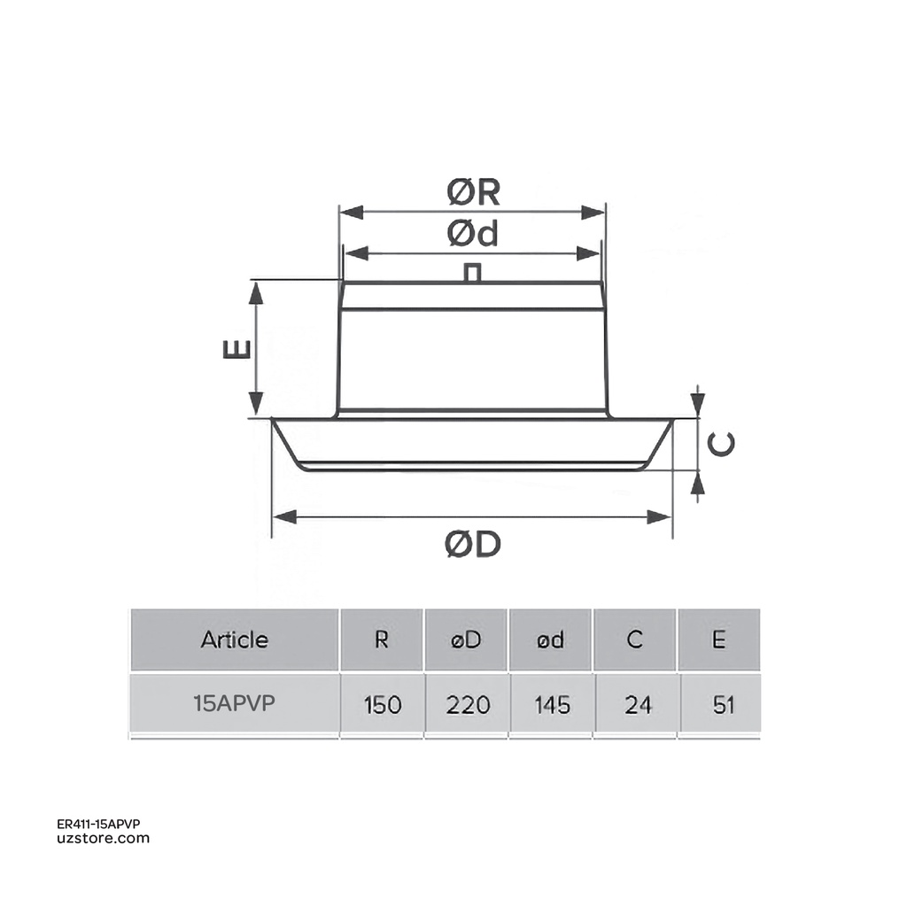 Adjestable Inlet and exhaust anemostal with flange ⌀150 ERA 15APVP Made in Russia