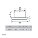 Adjestable Inlet and exhaust anemostal with flange ⌀150 ERA 15APVP Made in Russia