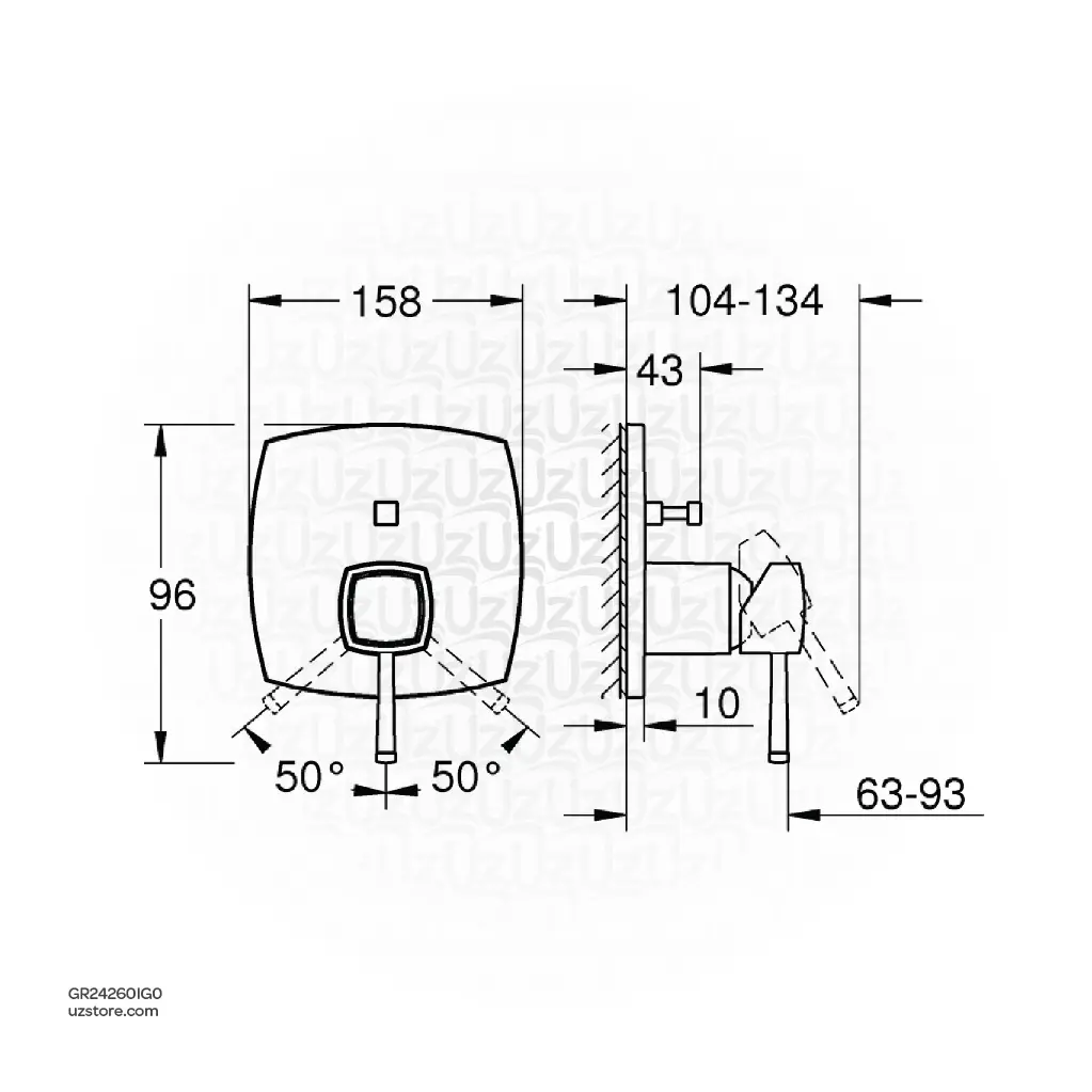 Uzstore GROHE Grandera Single-lever mixer with 2-way diverter , 24260IG0 , chrome gold GR24260IG0-02.webp