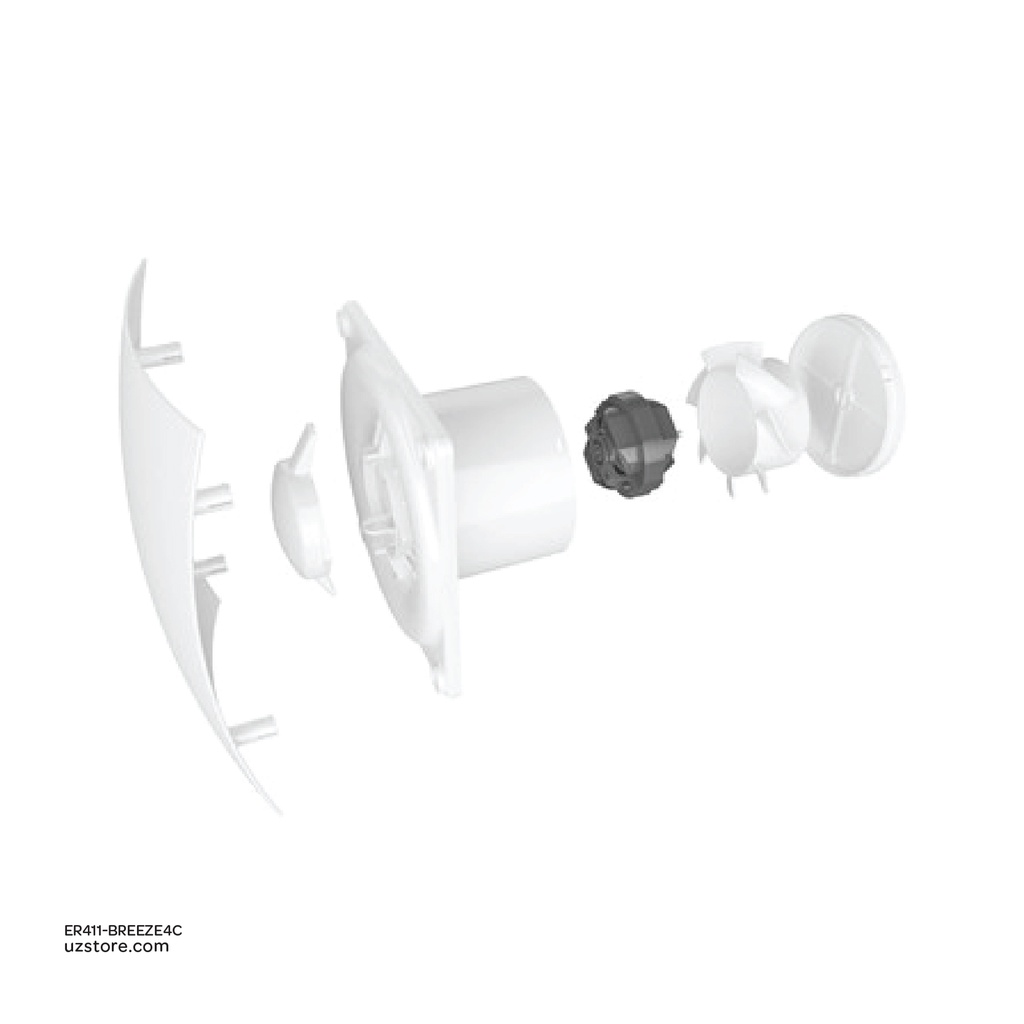Exhaust fan BB D100 with back draught shutter ERA BREEZE 4C Matt White Made in Russia