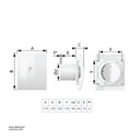 Exhaust fan BB D100 with back draught shutter ERA BREEZE 4C Matt White Made in Russia