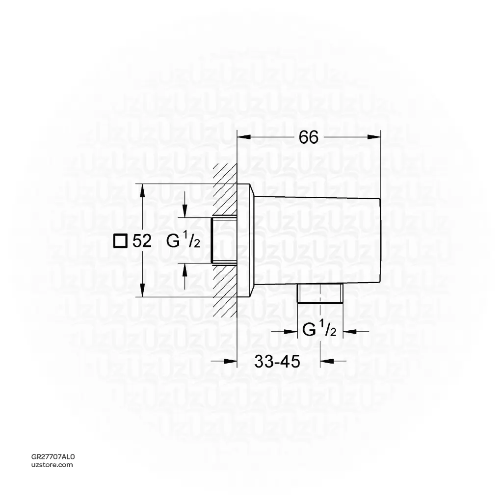UzstoreGROHE Allure Brilliant Shower outlet elbow 1 2 Inch , 27707AL0 , brushed hard graphite  GR27707AL0-02.webp