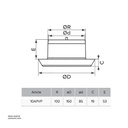 Adjestable Inlet and exhaust anemostal with flange ⌀100 ERA 10APVP Made in Russia