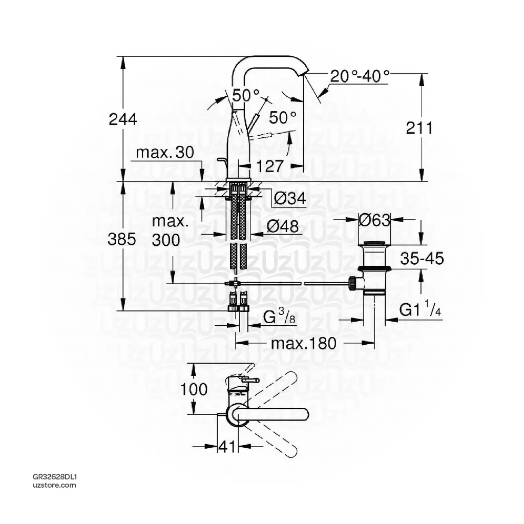 Uzstore GROHE Essence Single-lever basin mixer Half Inch  GR32628DL1-02.webp