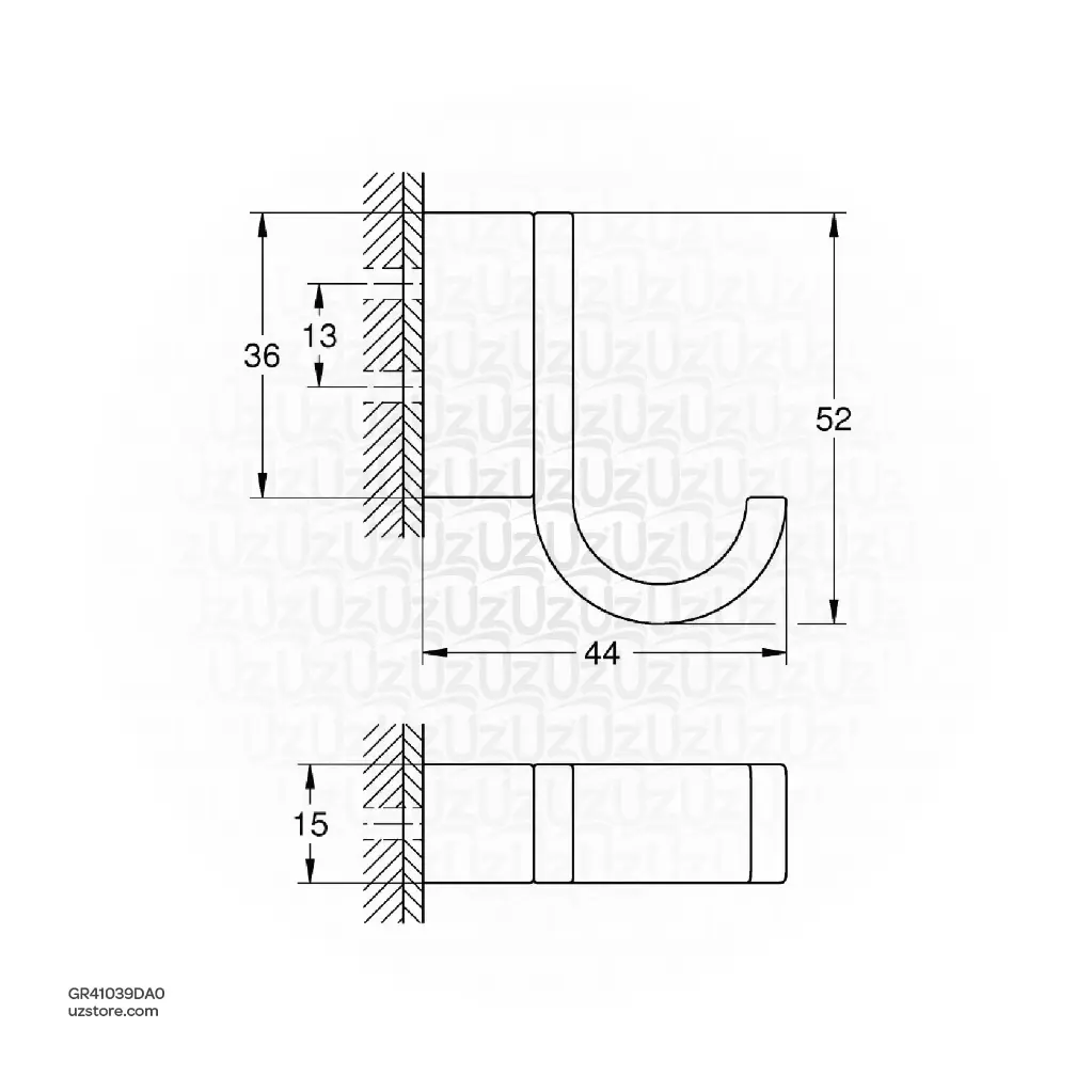 Uzstore GROHE Selection Single robe hook , 41039DA0 , warm sunset GR41039DA0-02.webp