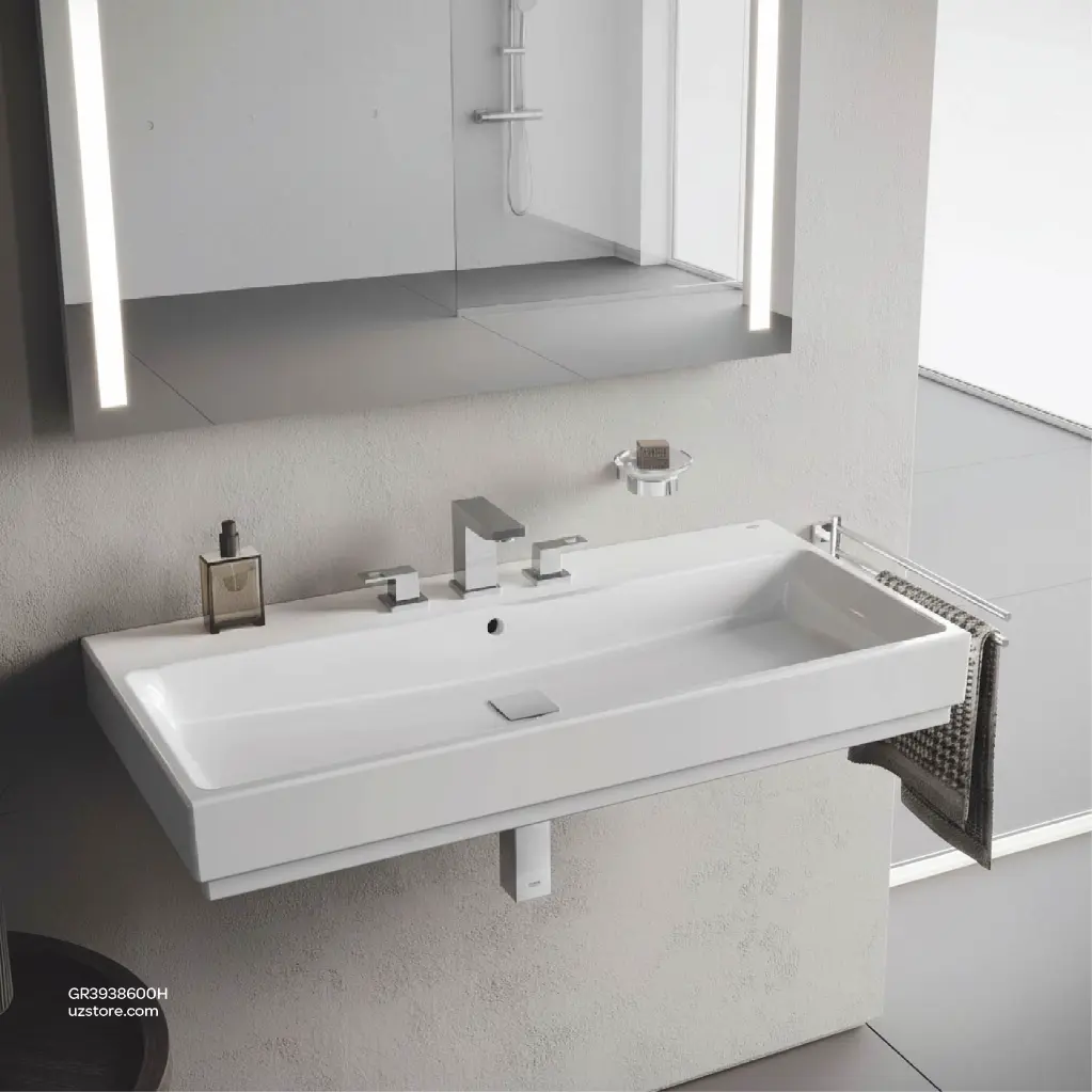 Uzstore GROHE Cube Ceramic Wash basin 100 , 3938600H , alpine white  GR3938600H-03.webp