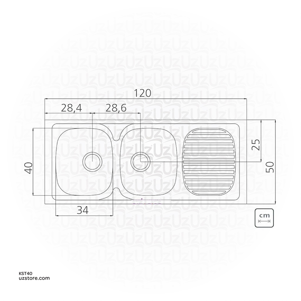 Tramontina Stainless Steel Sink 120*50 2VB PERF. 93444602