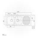 Tramontina Stainless Steel Sink 120*50 2VB PERF. 93444602