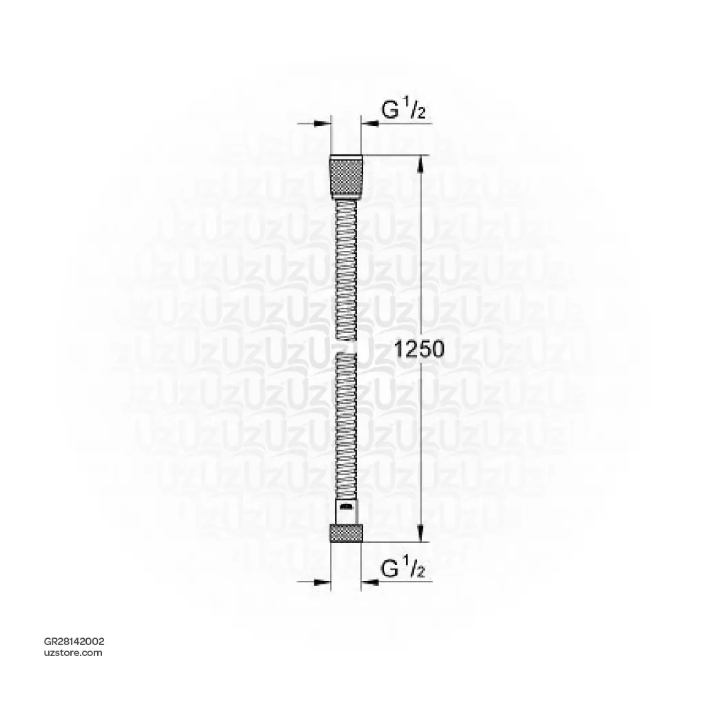 Uzstore GROHE Relexaflex Metal Long-Life Metal hose , 28142002 , chrome GR28142002-02.webp