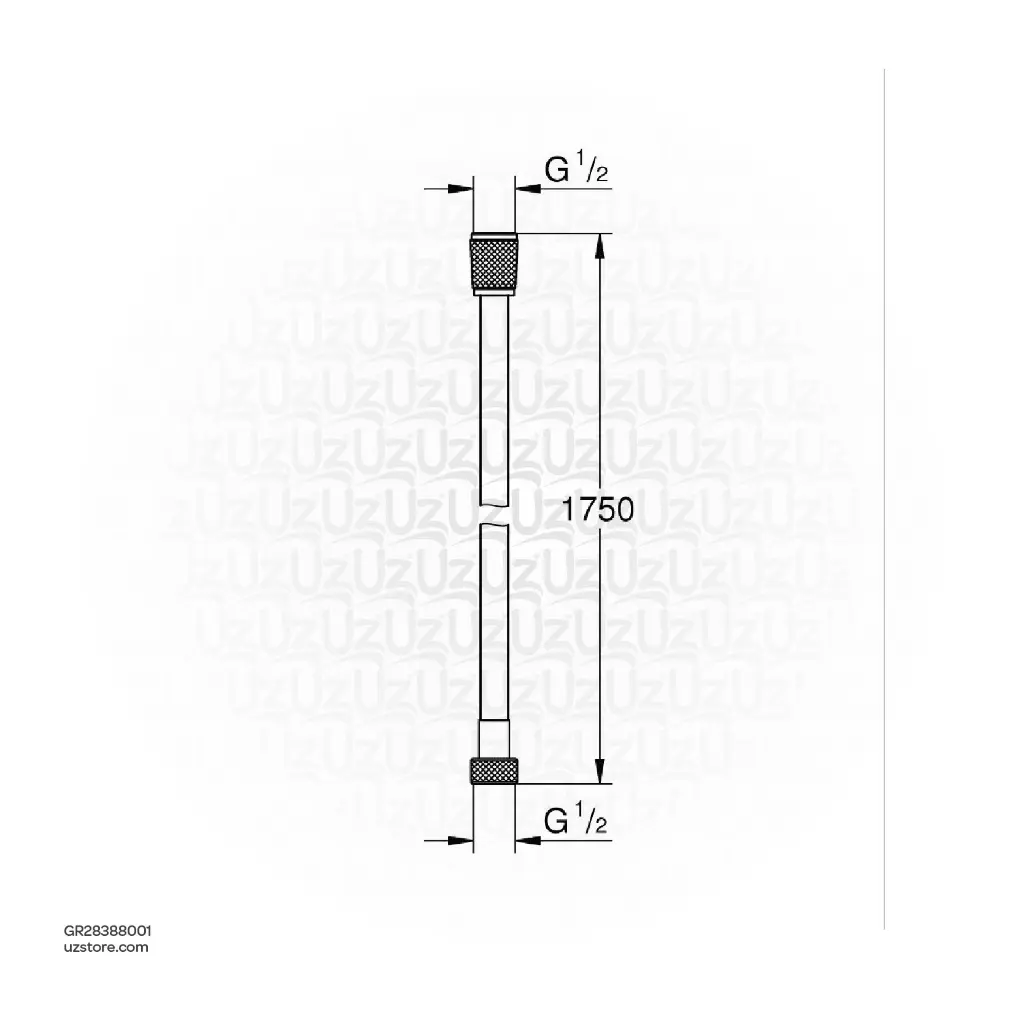 Uzstore GROHE Silverflex Shower hose , 28388001 , chrome  GR28388001-02.webp