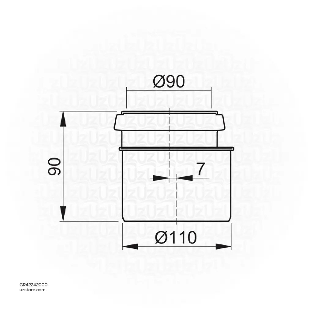 UzstoreGROHE 4Inch Outlet Adaptor for Rapid SL , 42242000 , chrome GR42242000-02.webp