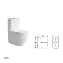 Vlavu WC one piece ( Toilet ) , S-Trap: 250mm, Torando Flushing,  , UF seat cover 670*350*760mm  CB.12.0002T