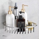 Chromed Corner Basket 20.5x20.5x4cm Brass &  Stainless Steel