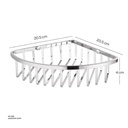 Chromed Corner Basket 20.5x20.5x4cm Brass &  Stainless Steel