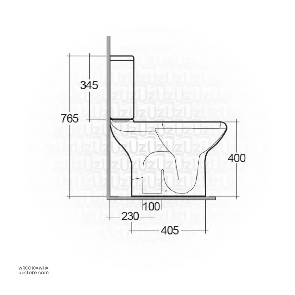 Uzstore  RAK Ceramic Compact Flush Tank bottom Inlet CO10AWHA WRCO10AWHA-02.webp