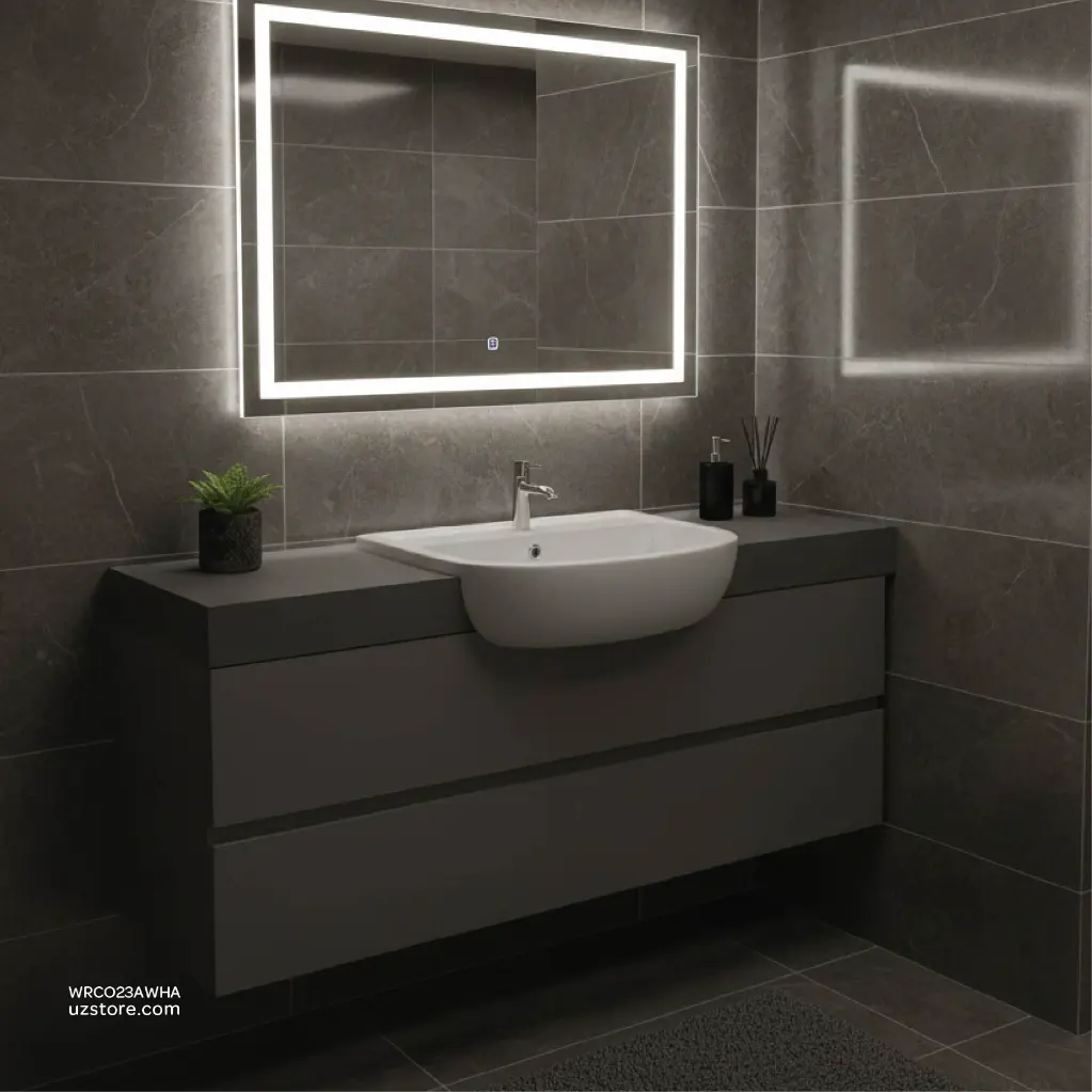 Uzstore RAK Ceramic Compact Semi Counter Wash Basin 55 CM CO0901AWHA WRCO0901AWHA-03.webp