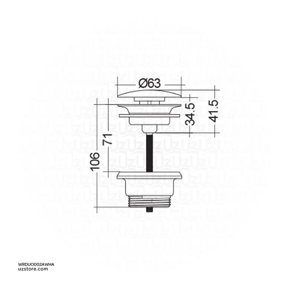 Uzstore  RAK Ceramic DUO Free Flow Wastes Alpine white DUO002AWHA WRDUO002AWHA-02.webp