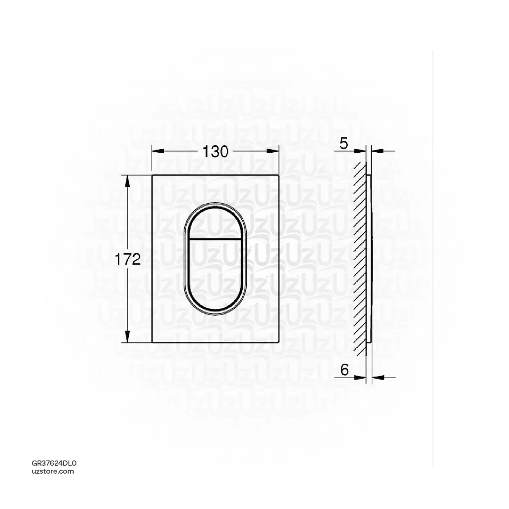 Uzstore GROHE Arena Cosmopolitan S Wall plate , 37624DL0 , brushed warm sunset GR37624DL0-02.webp