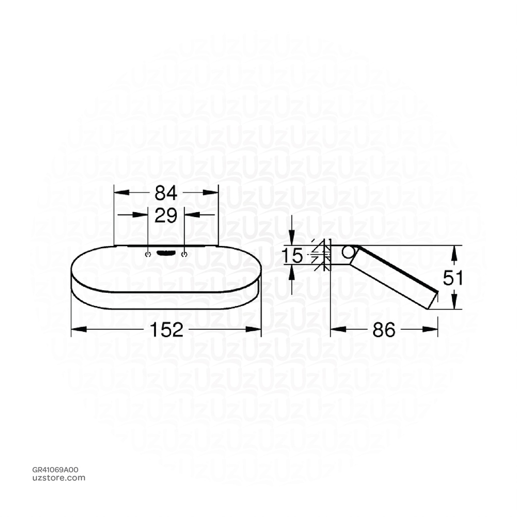 GROHE Selection Toilet paper holder , 41069A00 , hard graphite