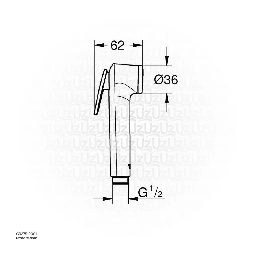 Uzstore GROHE Tempesta-F Hand shower 1 spray , 27512001 , chrome GR27512001-02.webp