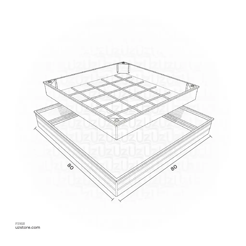 Uzstore Aluminium Manhole Cover Tile 80x80 AALINV005607  P316R-03.webp