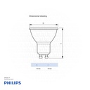 PHILIPS Essential LED Spot Light Lamp 4.7-50W GU10 827 36D 2700K Yellow 929001250427