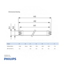 PHILIPS 2Ft LED Tube Bulb Rod T8 600mm 600mm 8W 765 T8, 6500K Cool DayLight with Chock 92900118488