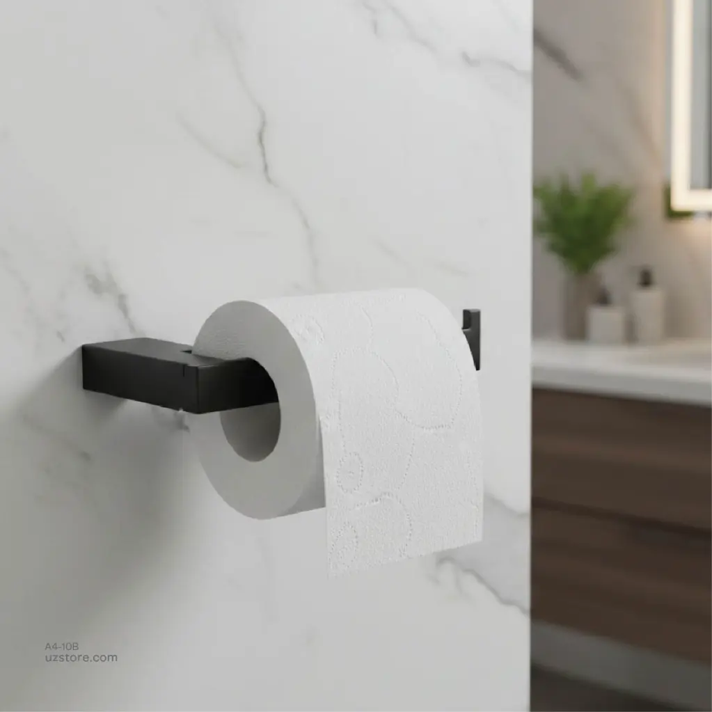 Uzstore Black Paper holder Brass & stainless steel A4-10B-03.webp