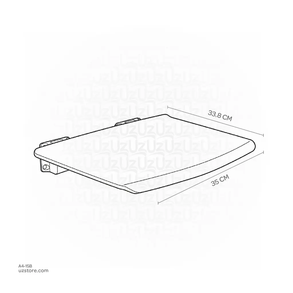 Uzstore Black Shower seat 35x33.8x7cm Aluminum, ABS  A4-15B-02.webp