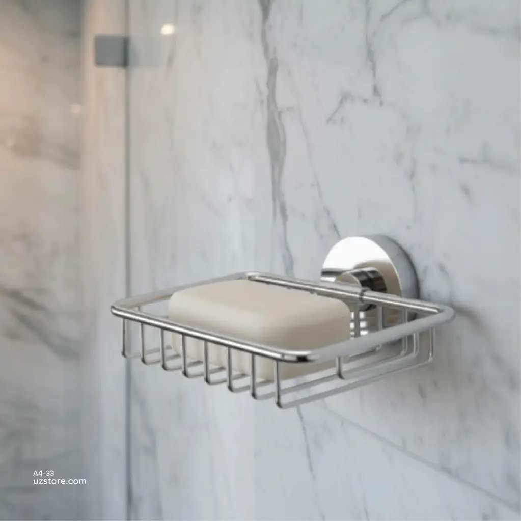 Uzstore Chromed Soap basket Brass & stainless steel   A4-33-02.webp