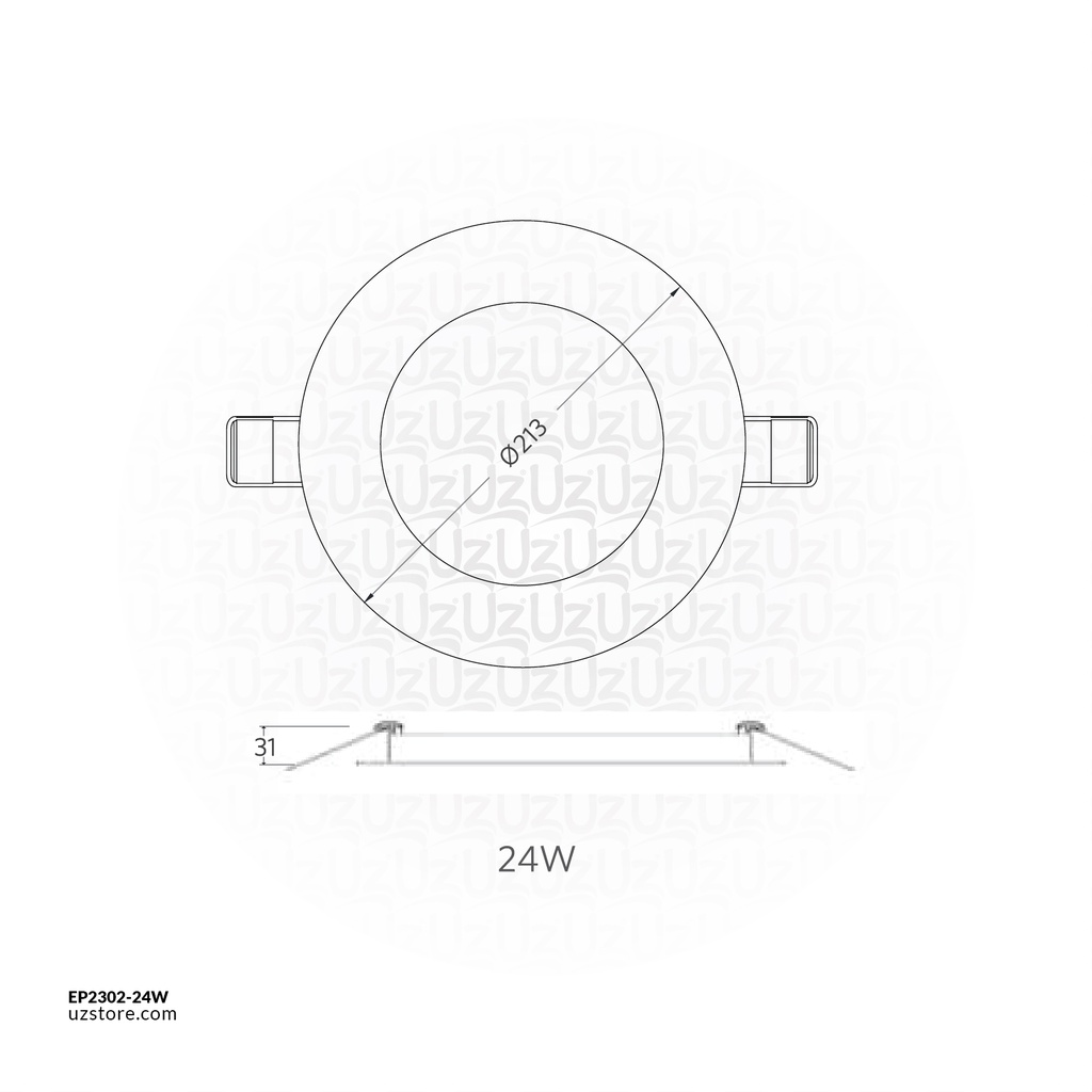 OPPLE Ecomax II Slim downlight 24W Warm white 3000K 140053278
