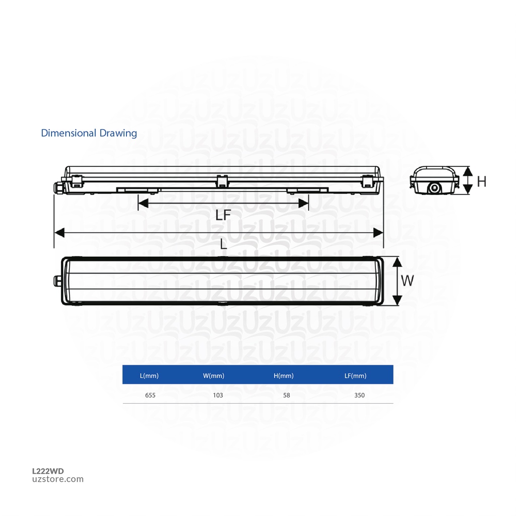 OPPLE 2Ft Double LED Water Proof EP2 L600-2T-SE-GP 2xLED T8 Tube 531001002500 / 531001002600 