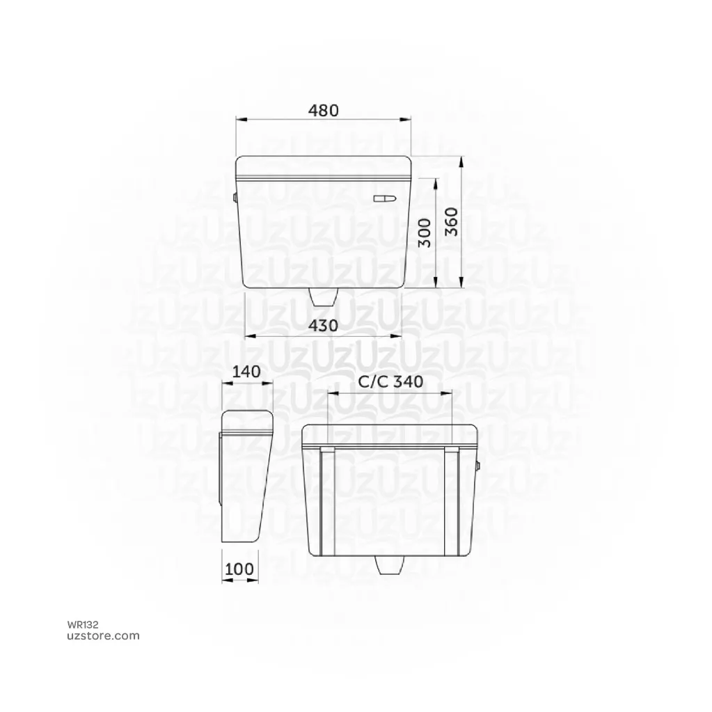 Uzstore  RAK - HL Flush Tank Ceramic white Full set OC38AWHA  WR132-02.webp