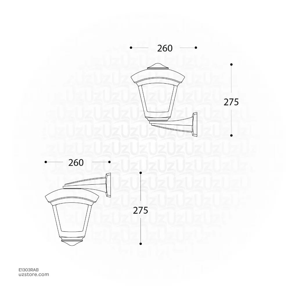 Uzstore FUMAGALLI ROBY WALL CLEAR E27  BK Made in Italy  E1303RAB-02.webp
