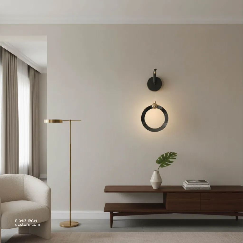 Uzstore Chandelier 9700 1 BK+GD 3000K Wall  10W E1041Z-1BGW-03.webp