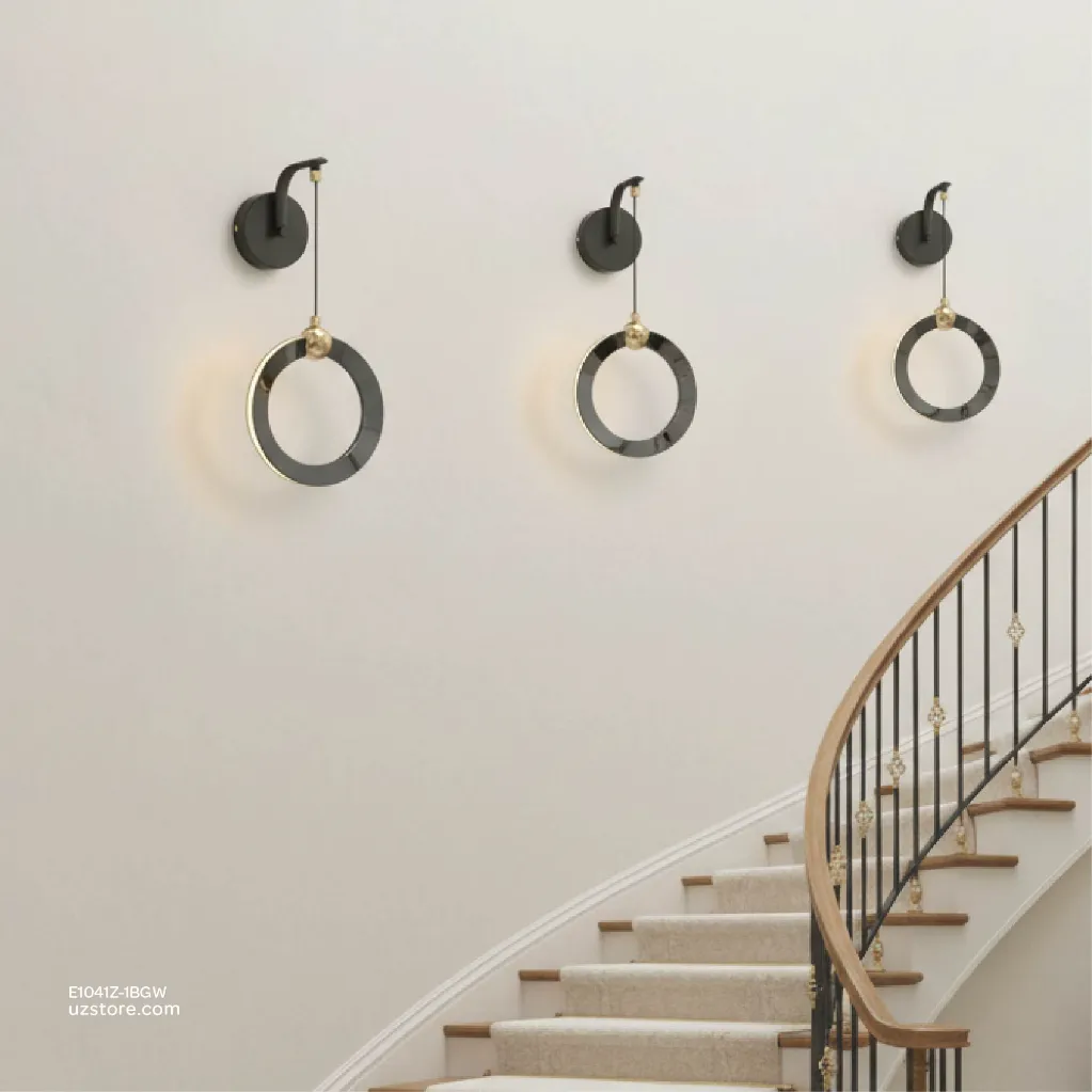 Uzstore Chandelier 9700 1 BK+GD 3000K Wall  10W E1041Z-1BGW-04.webp