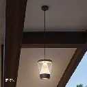 Uzstore OPTARA Outdoor Hanging Pendant Light - 16WW, 3000-3500K, Aluminum+PC, Matt Black SH-DD202237S  E1305EBHS-03.webp
