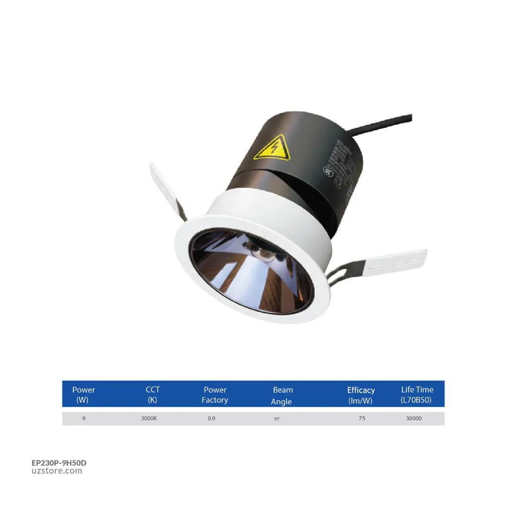 Uzstore OPPLE LED Down light RA-P-He3-R75-9W- , 4000K 50D Natural White 541003845200  EP230P-9H50D-02.webp