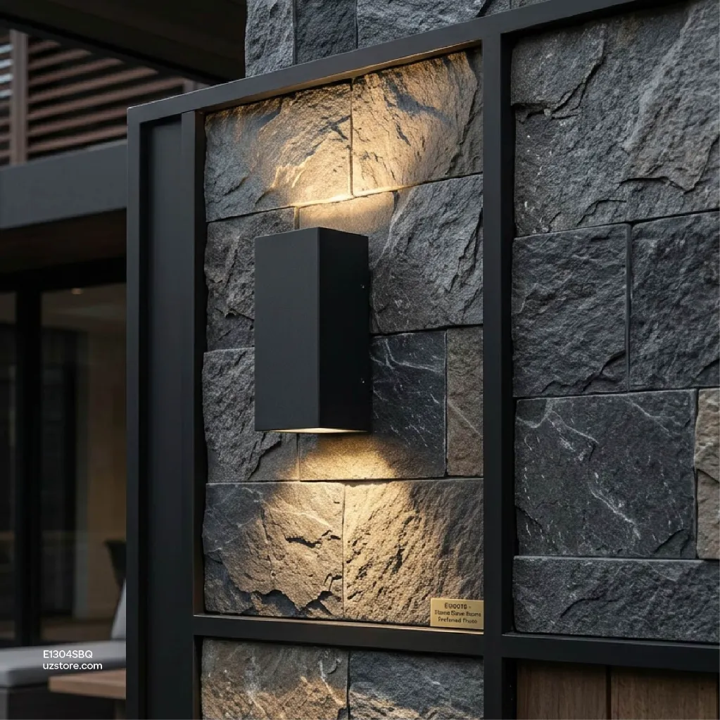 Uzstore  KNVIX - Wall Outdoor Light - GU10, 94×60×164mm, Aluminum+Glass, Matt Black,  9709 GU10  E1304SBQ-05.webp